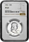 1961 50C Proof Silver Franklin Half Dollar NGC Graded PF 67 in New Holder