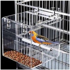 Elegant No Mess Acrylic Bird Feeder with Stainless Steel Hooks for Small Birds