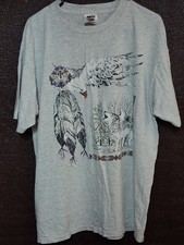 Vintage 1990s Wolves And Eagle Wildlife Nature Art Graphic T Shirt Men's Large