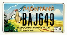 Montana -  Healthy Children License Plate - Nice Condition