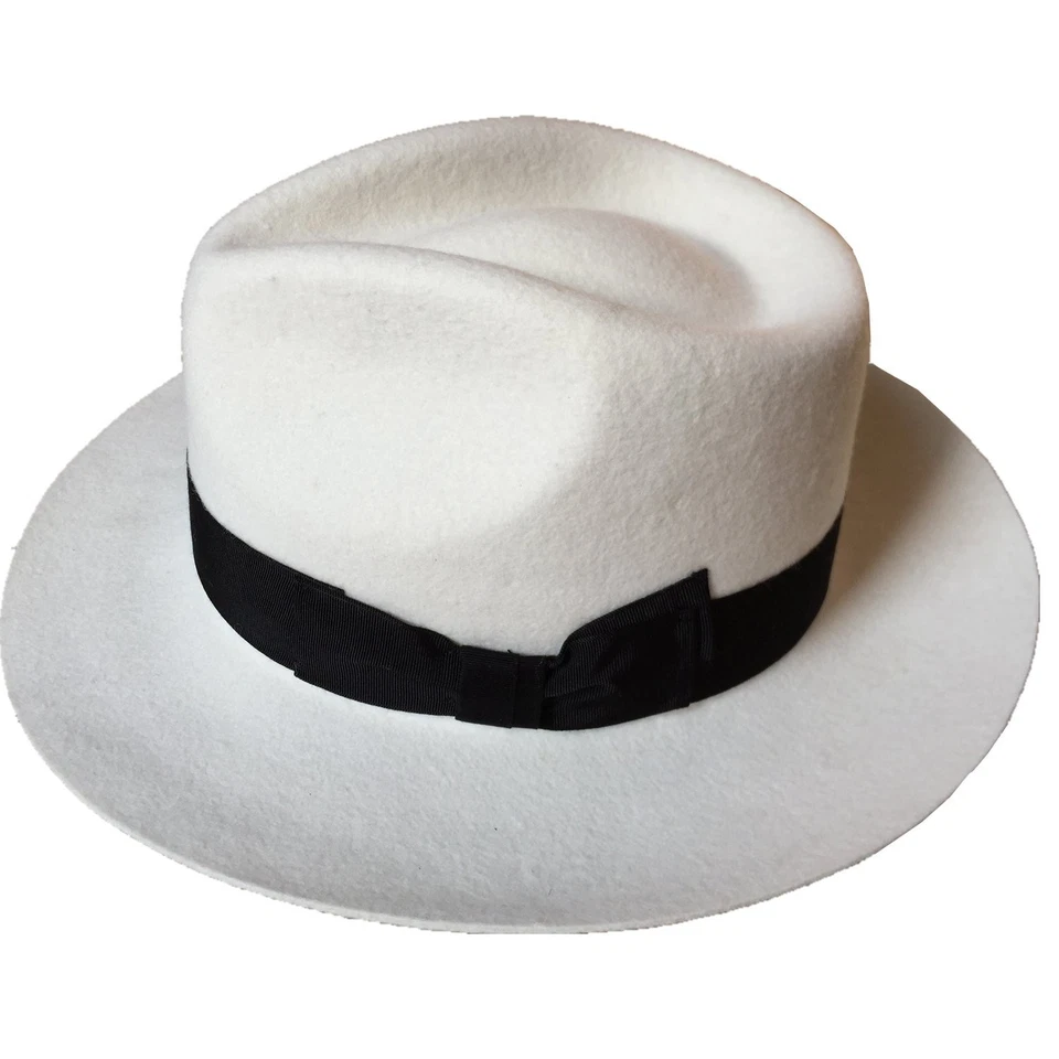 Michael Jackson MJ Negro Para hombres Lana Fedora Sombrero Gorra Juegos con disfraces Disfraz Accesorios Foto 4 de 4