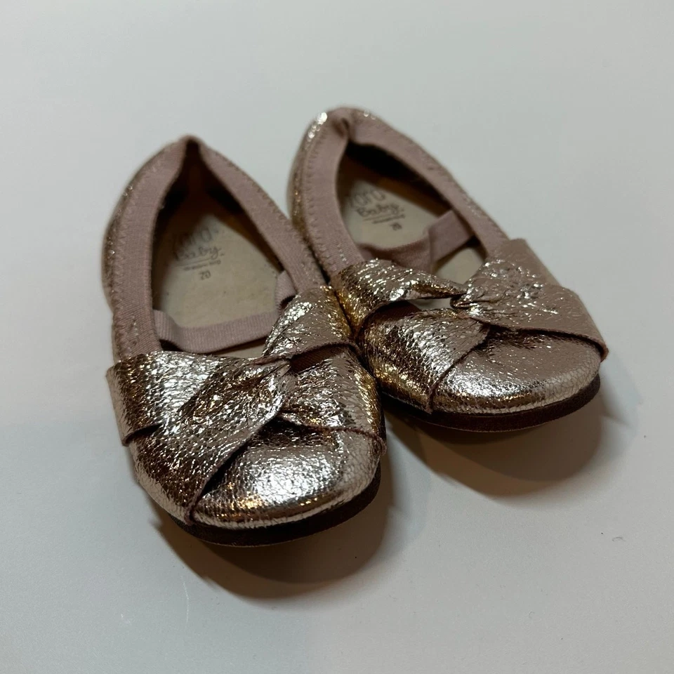 Zara Bebé Niña Rosa Dorado Brillo Ballet Mary Jane Zapatos Metálicos EU 20 US 4.5 Foto 3 de 4