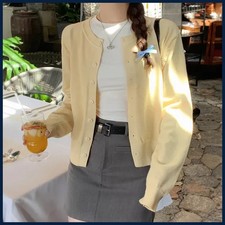 Women's Long Sleeve 2025 Cardigan O Neck Button Down Knit Lady Autumn Spring