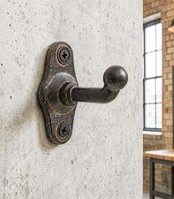 Industrial Wall Hook Cast Iron Towel Robe Coat Door Hanger Rustic Vintage Style