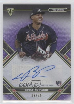 2021 Topps Triple Threads Rookie Amethyst 9/75 Cristian Pache Auto RC v9t