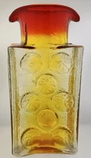 Vintage Blenko 2118 6812 Pinwheel Vase Pitcher Carafe Myers Tangerine Amberina