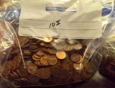 10 lbs  Copper bullion memorial Pennies fron the 60's 95% Copper  Cents