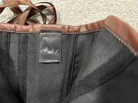 Alivila.Y Overbust Corset Top Womens Medium Brown Steampunk Halter Buckle Gothic