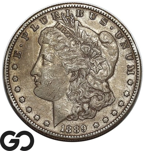 1889-S Morgan Silver Dollar Coin, Choice XF+ Semi-Better Date
