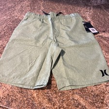 Hurley Boys Hybrid Quick dry Pull on Shorts, Palm Green, Medium