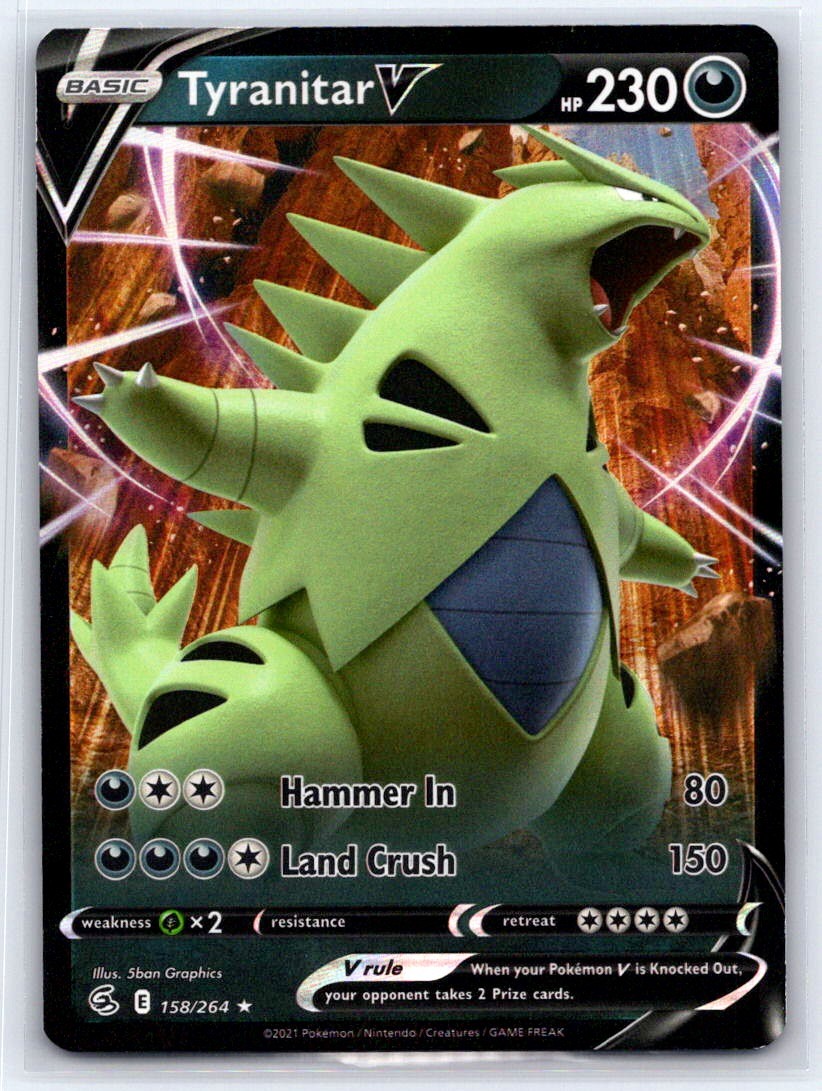 Tyranitar V 158/264 Holo Ultra Rare Fusion Strike Pokemon Near Mint