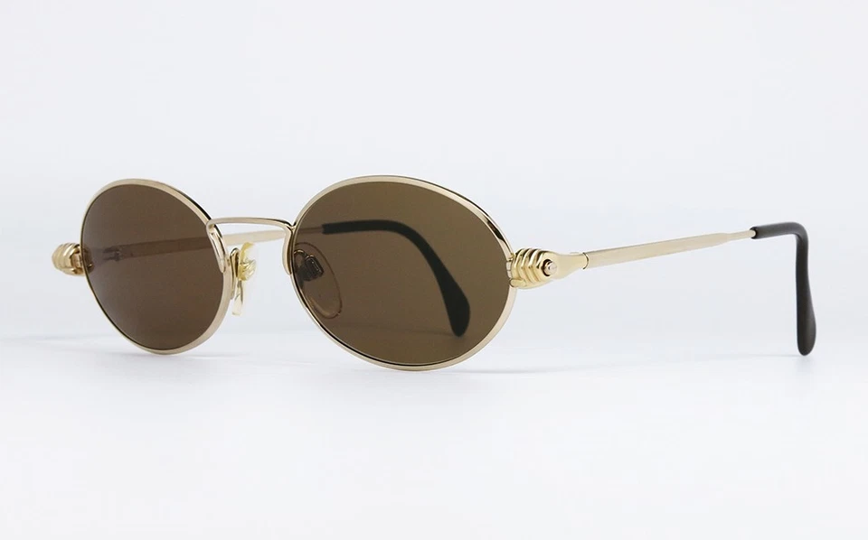 VINTAGE SUNGLASSES OCCHIALI SILHOUETTE M7111/20 V6052 GOLD OVAL FIST GAULTIER OG - Imagen 2 de 4