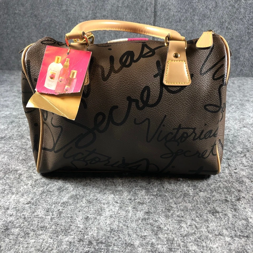 Сумка с короткими ручками Victorias Secret сумка со стволом сумочка коричневая с фирменным принтом логотипом - Изображение 3 из 4