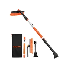 AstroAI 62.4" Ice Scraper and Extendable Snow Brush for Car Windshield