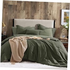 Dark Olive Green Queen Comforter Set - 7 Pieces Queen 90"x90" Dark Green