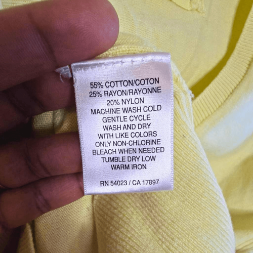 Old Navy Women's Small V-Neck Sweater Light Yellow Cotton Blend Pullover Soft - Picture 4 of 11