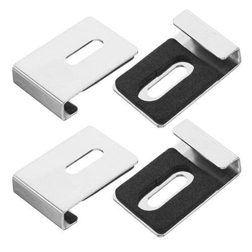 4 Pcs Mounting Holder Mirror Clips Stainless Steel Hooks for Wall