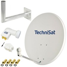 SAT Anlage TechniSat 80cm Schüssel + LogiSat Quad LNB Wandhalter 45cm HDTV HD h