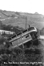 Fuu-94 Tram Smash, Warren Vale, Rotherham, Yorkshire 1908. Photo