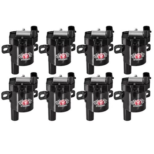 Set of 8 Round Ignition Coil Pack UF262 with Spark Plug Wire For Chevy GMC 1500 - Picture 22 of 24