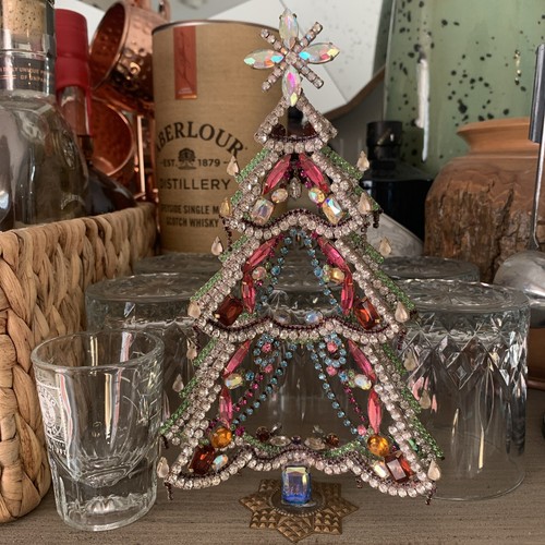 Vintage Miniature Vintage Austrian Crystal Christmas Tree 9 “ - Picture 6 of 16