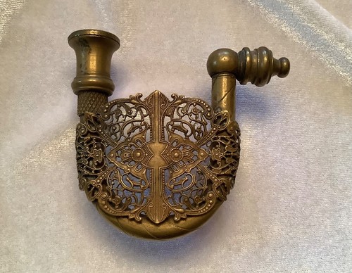 Vintage brass pipe belt buckle