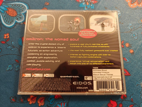 Omikron: The Nomad Soul (Sega Dreamcast 1999) NTSC Jeu Testé COMPLET w Reg Card - Photo 3/3