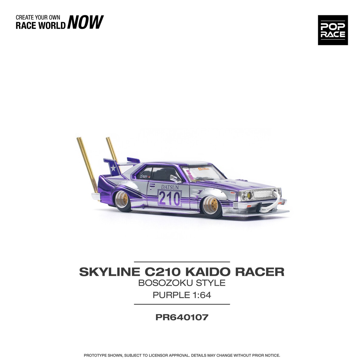 In Stock) POPRACE 1/64 Skyline C210 Kaido Racer (Bosozoku Style