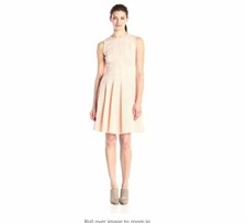 Calvin Klein Women's Perforated Scuba Fit-and-Flare Dress Nectar SIZE 16