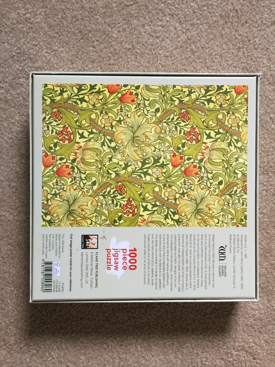 William Morris Golden Lily 1000-Piece Jigsaw Puzzle For Adults - Art Gallery Series, 29 X 20 Inches