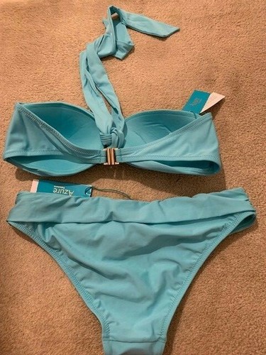 DEBENHAMS AZURE BIKINI SIZE 12 TURQUOISE LOVELY COLOUR BY RECORDED POST - Picture 2 of 2