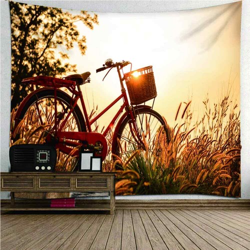 Beautiful Evening Bike 3D Wall Hang Cloth Tapestry Fabric Decorations Decor - Picture 2 of 6