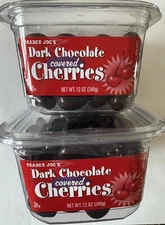 2 PACK TRADER JOE'S DARK CHOCOLATE COVERED CHERRIES 12 OZ Each X 2