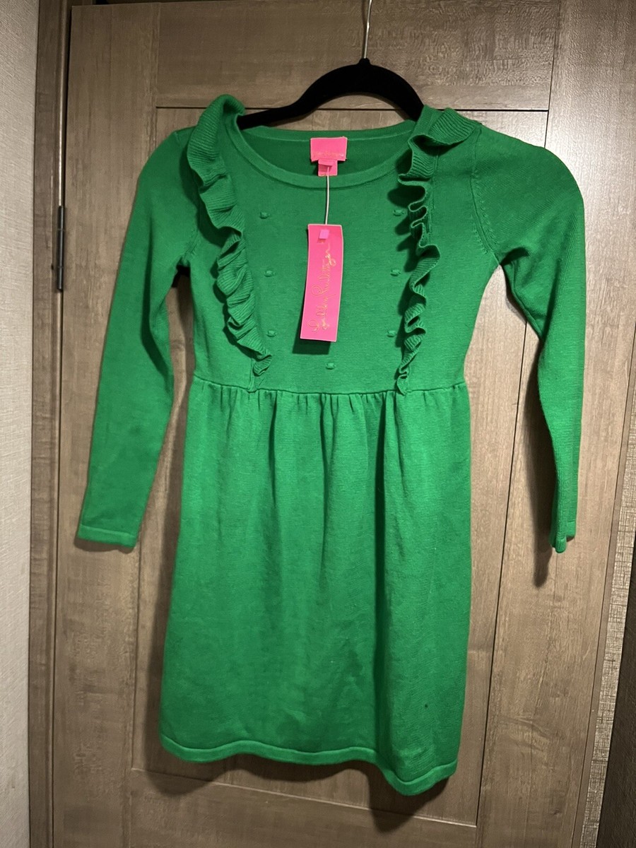 NWT Lilly Pulitzer Girls Eunice Dress Fern Gully Green Long