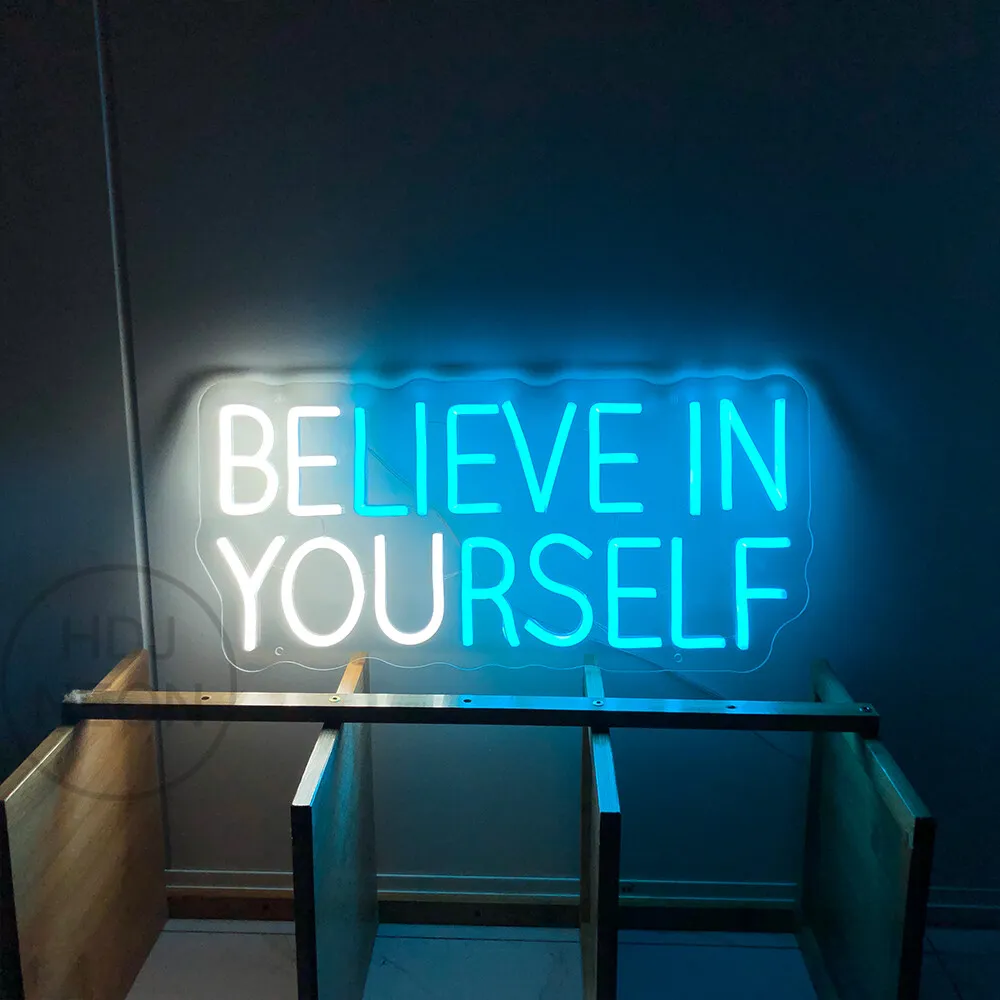 Custom Neon Sign Believe In Yourself Led Neon Light For Home Office Wall  Decor | Ebay