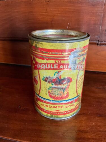 Ancienne boite tôle, publicité La Poule au Pot. - Photo 1/7