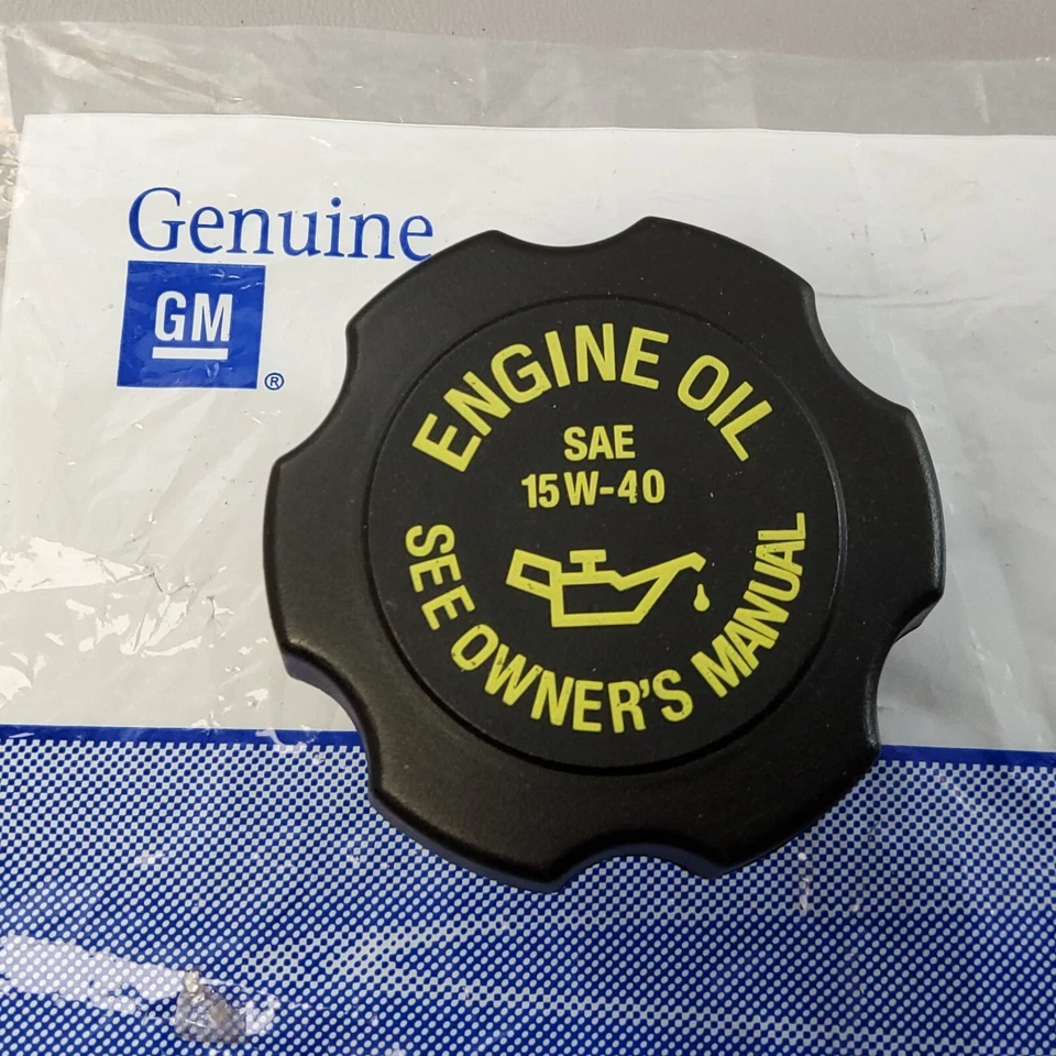 Nueva tapa de llenado de aceite de motor genuina GM 15W40 para 97-02 6,5 L diésel Foto 2 de 4