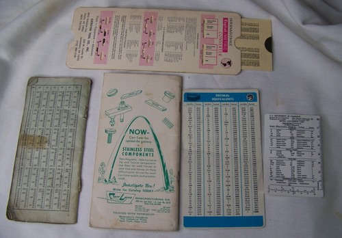 LOTE DE HERRAMIENTAS DE MAQUINISTA DE COLECCIÓN MANUAL DIAGRAMA DE DATOS DESLIZANTE TRIGINOMETRÍA PUBLICIDAD - Imagen 2 de 2