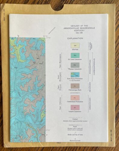 Set of 9 KENTUCKY Geologic Quadrangle Maps - US Geological Survey, 1962-1965 - Picture 22 of 24
