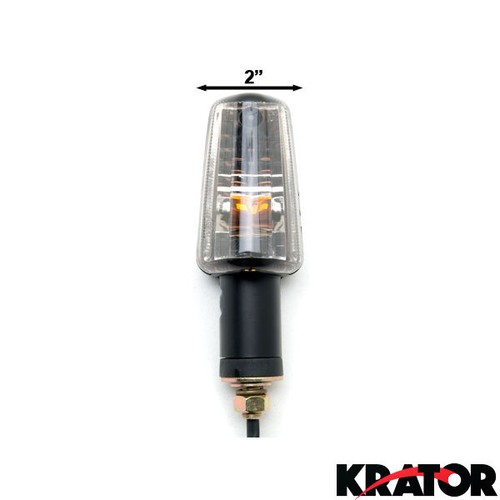 Black Spear Turn Signals Lights Fits Metric Motorcycle Amber Indicator Blinkers - Picture 2 of 4
