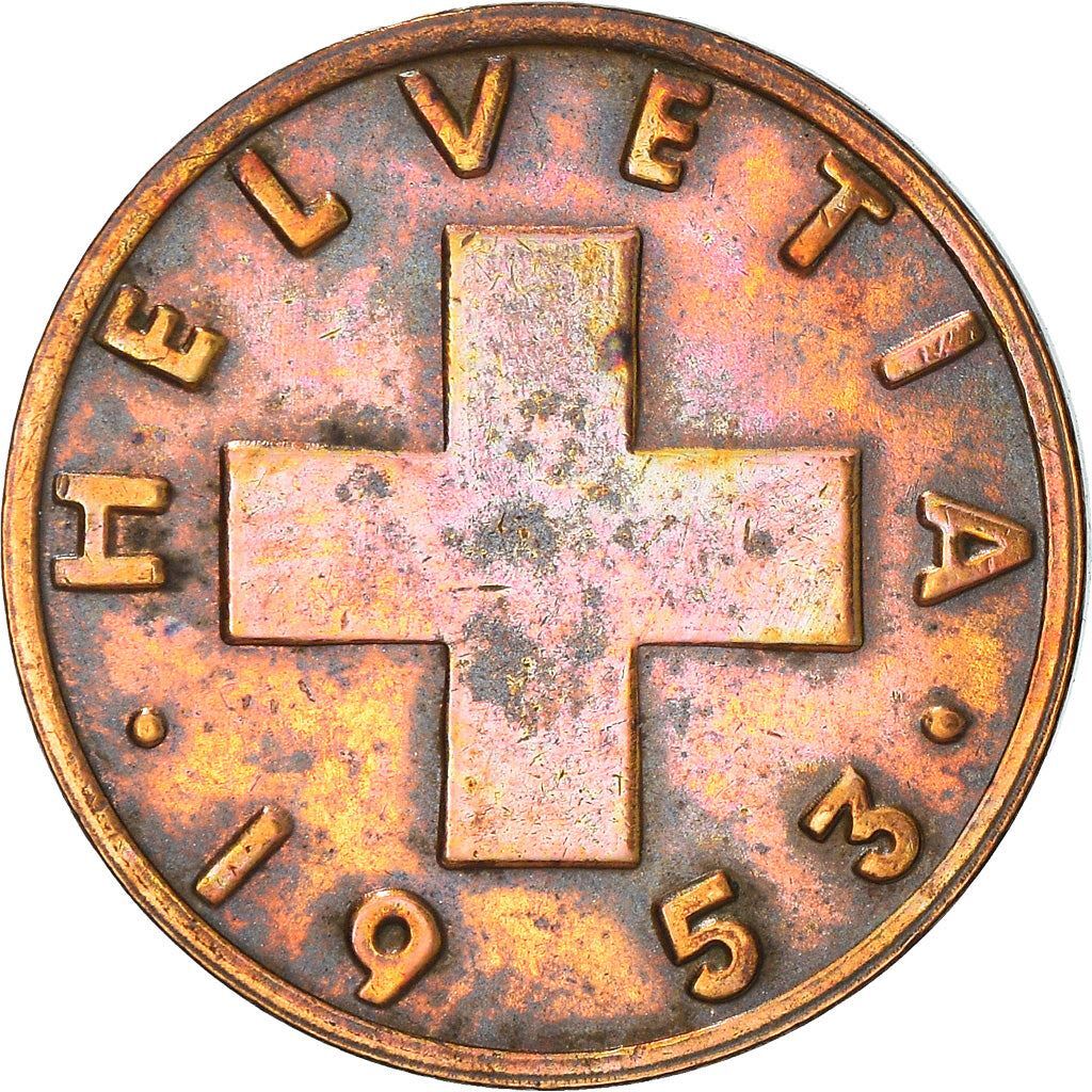 Swiss Coin Switzerland 2 Rappen | Wheat Spike | Swiss Cross | 1948