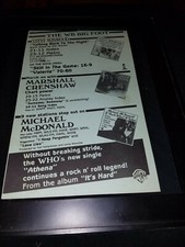 The Who/Michael McDonald/Steve Winwood Rare Original Promo Poster Ad Framed!