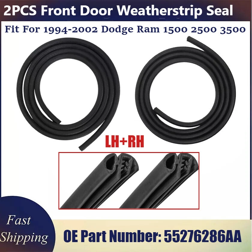 NEW Front LH+RH Door Weatherstrip Seal Fits Dodge Ram 1500 2500 3500 Truck 94-02 - Изображение 3 из 4