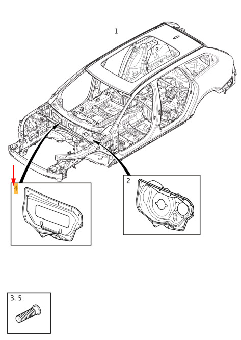 NEU VOLVO V90 MK2 VORDERKÖRPER KOMPLETTES PANEL 31672625 ORIGINAL 