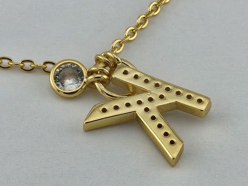 "Collar colgante de plata esterlina 925 con letra inicial de Cz de 16-18" - Imagen 6 de 12