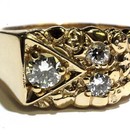 GIA certified 14k yellow gold mens .62ct diamond nugget ring 10.9g 14.5 large — photo 2
