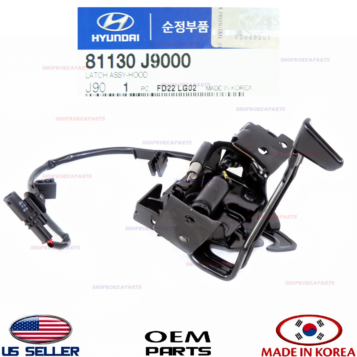トップス konao7131 Genuine Hood Lock Latch Assy ⭐OEM⭐ HYUNDAI KONA 2018-2023