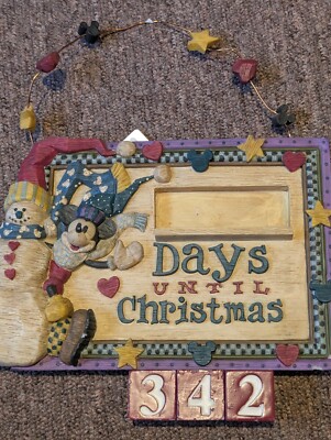 Sehr selten Vintage Disney Parks Mickey Weihnachten Countdown Kalender Wandrelief. 