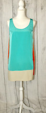 ONE CLOTHING Sleeveless Silky Tank Dress Color Block  SZ L NWT MSRP $48