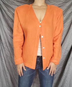 orange linen blazer